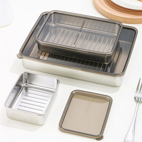 Bentos Lunch Box Stainless Steel Food Storage Box Leakproof Container Fruit Keep Freshes Organization
